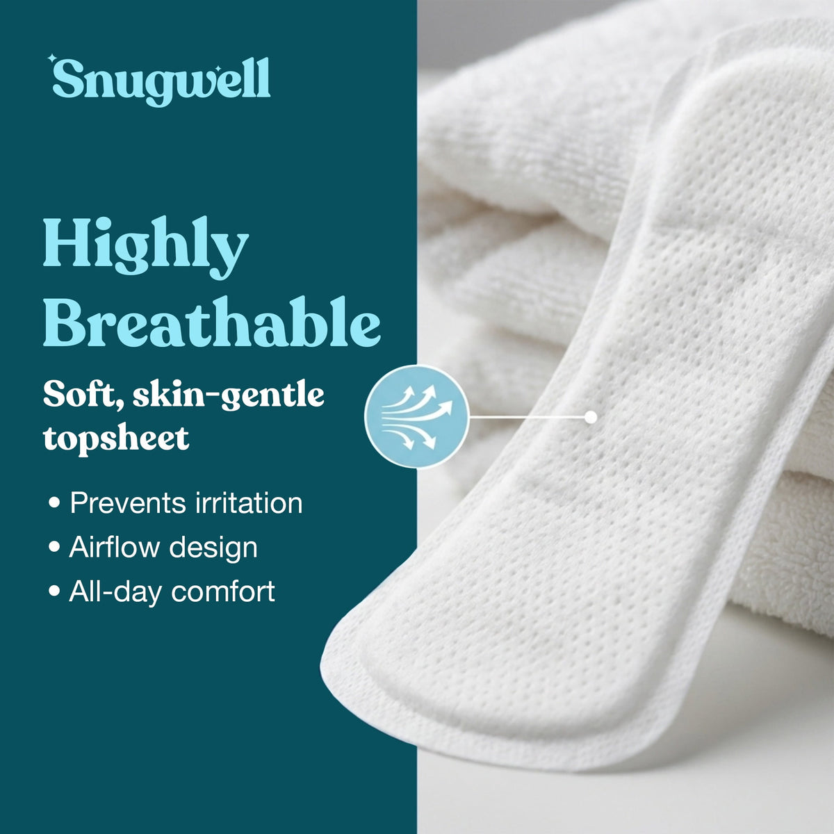 Snugwell Daily Pads for Bladder Leaks – Moderate Absorbency, 9.25"