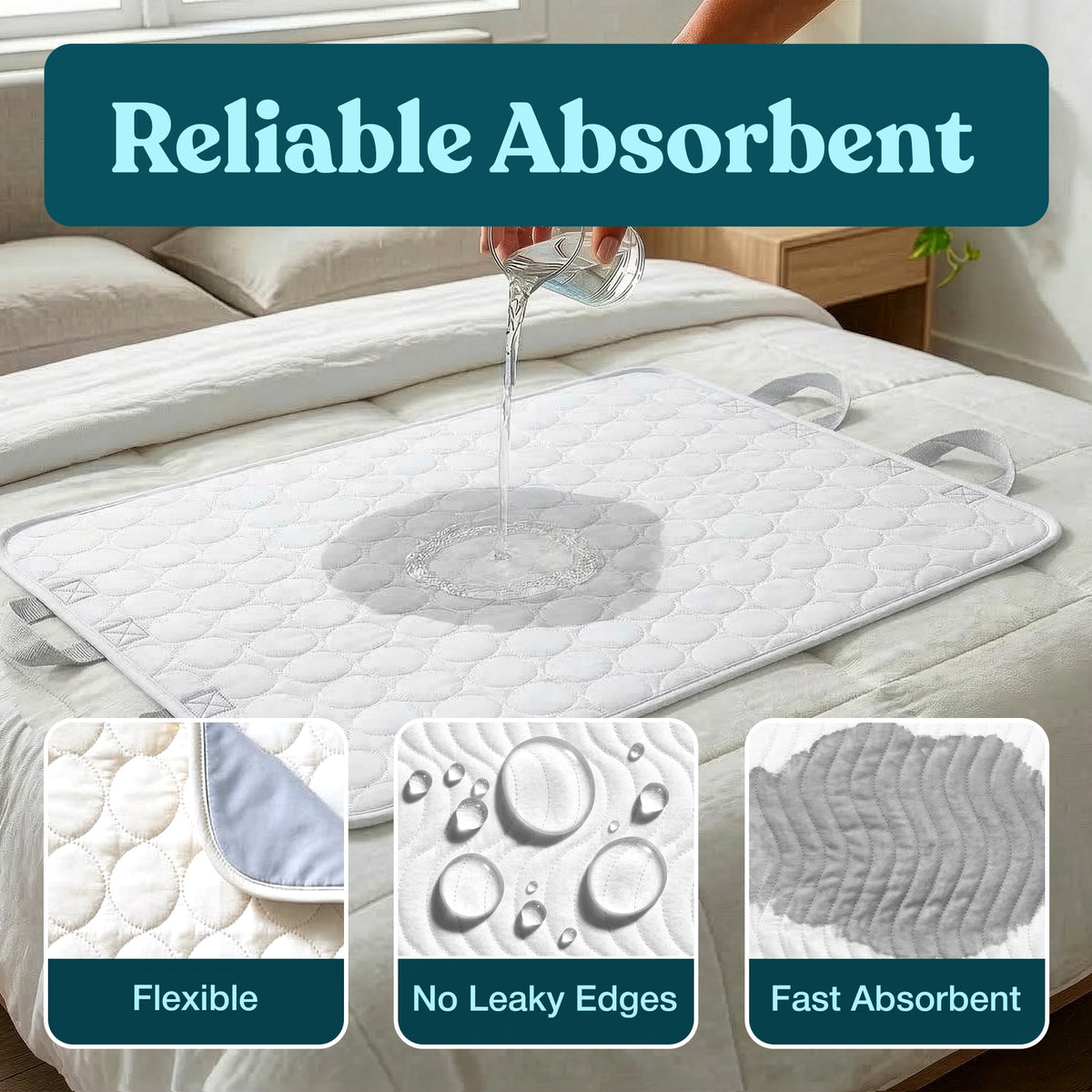 Snugwell Reusable Absorbent Washable Underpads – 34" × 36"