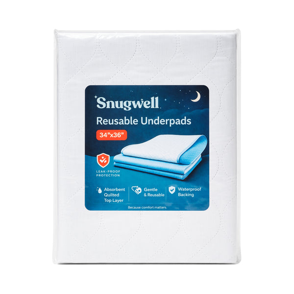Snugwell Reusable Absorbent Washable Underpads – 34" × 36"