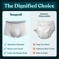 Snugwell Men’s Incontinence Washable Underwear – Mesh Pocket Briefs