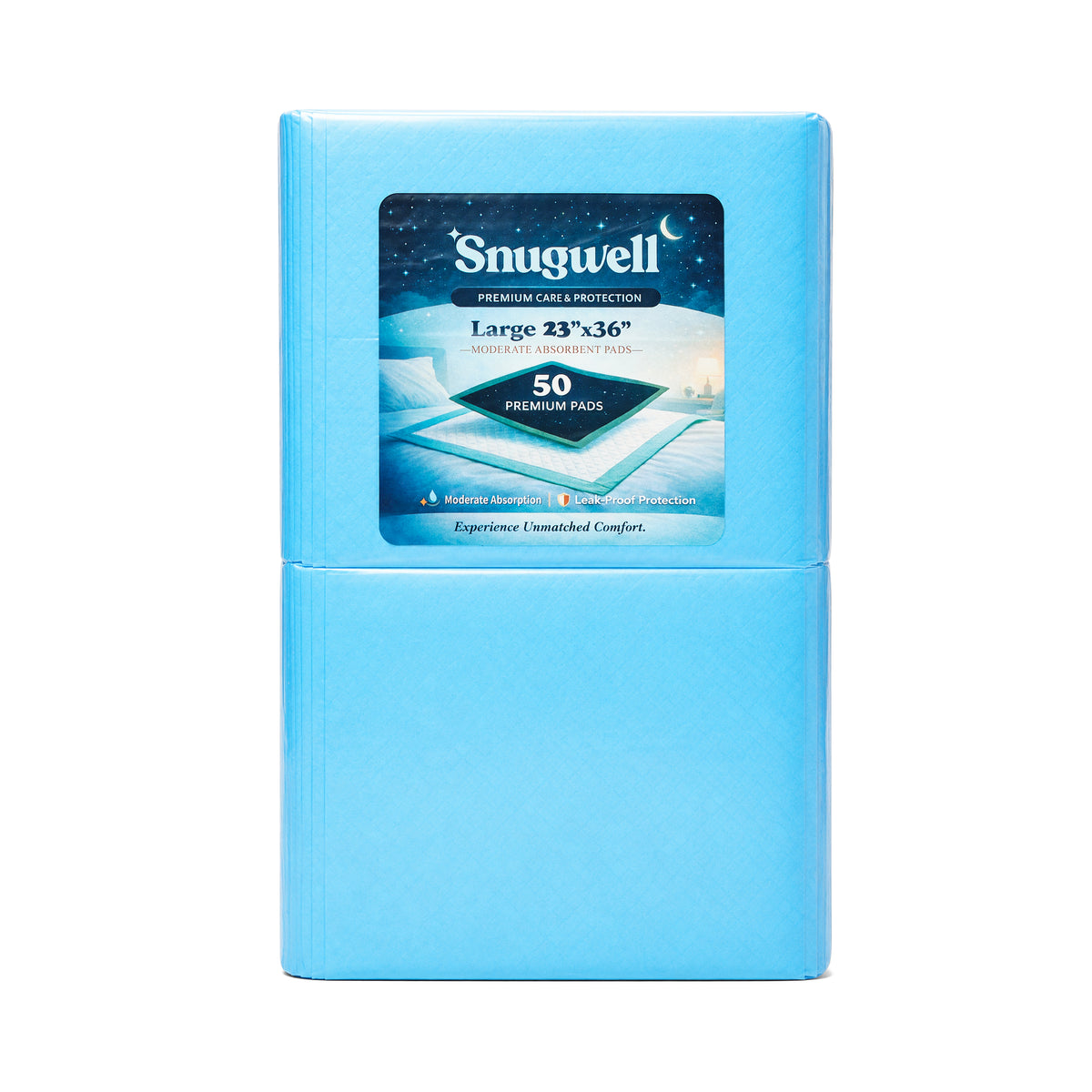 Snugwell 23" × 36" Disposable Underpads – Light Absorbency