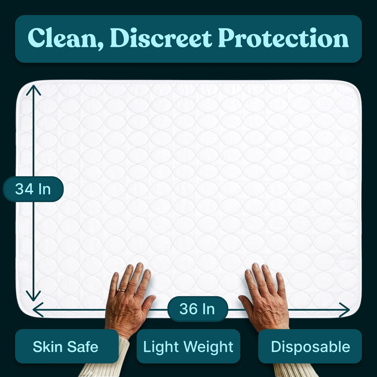 Snugwell Reusable Absorbent Washable Underpads – 34" × 36"