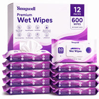 Snugwell Adult Disposable Wet Wipes with Snap Lid