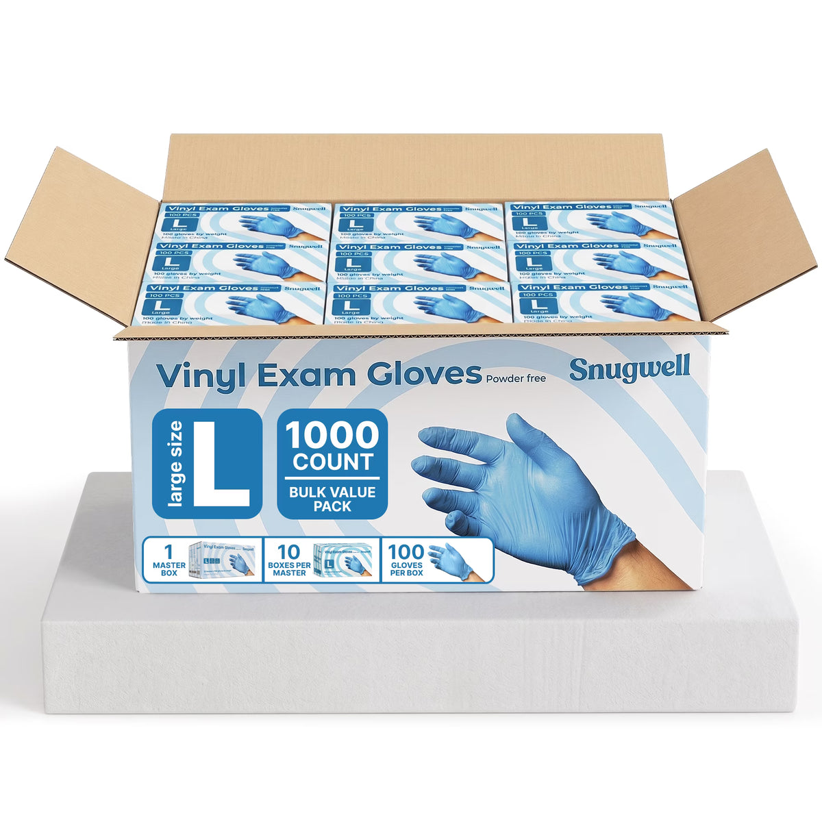 Snugwell Disposable Stretch Vinyl Exam Gloves