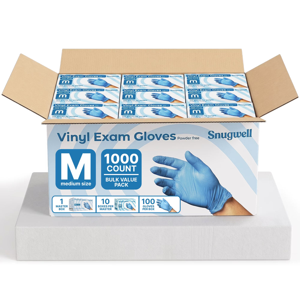 Snugwell Disposable Stretch Vinyl Exam Gloves