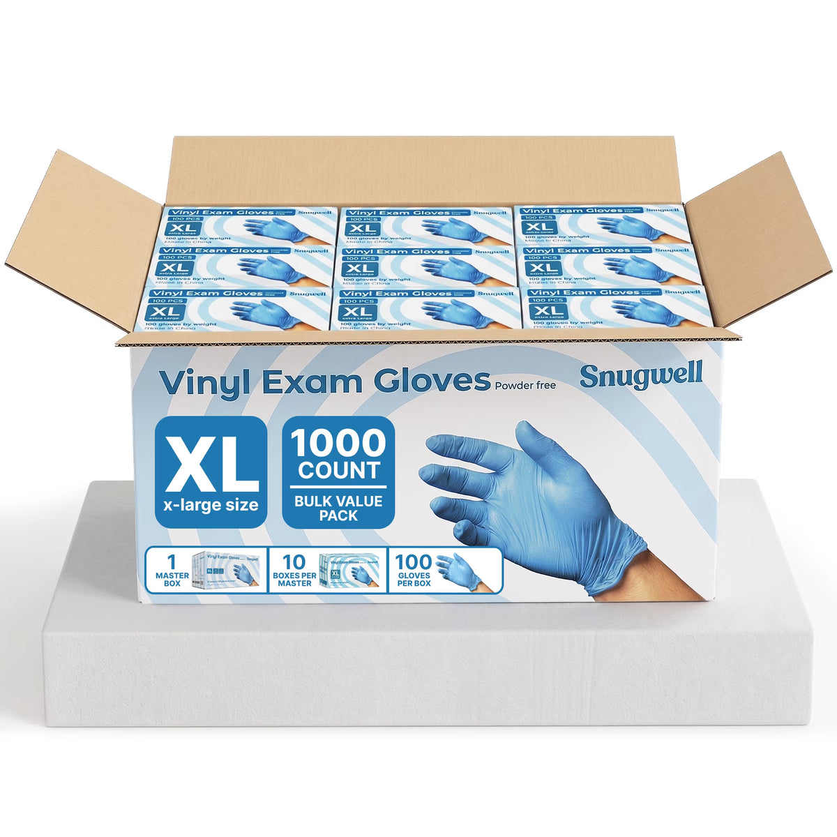 Snugwell Disposable Stretch Vinyl Exam Gloves