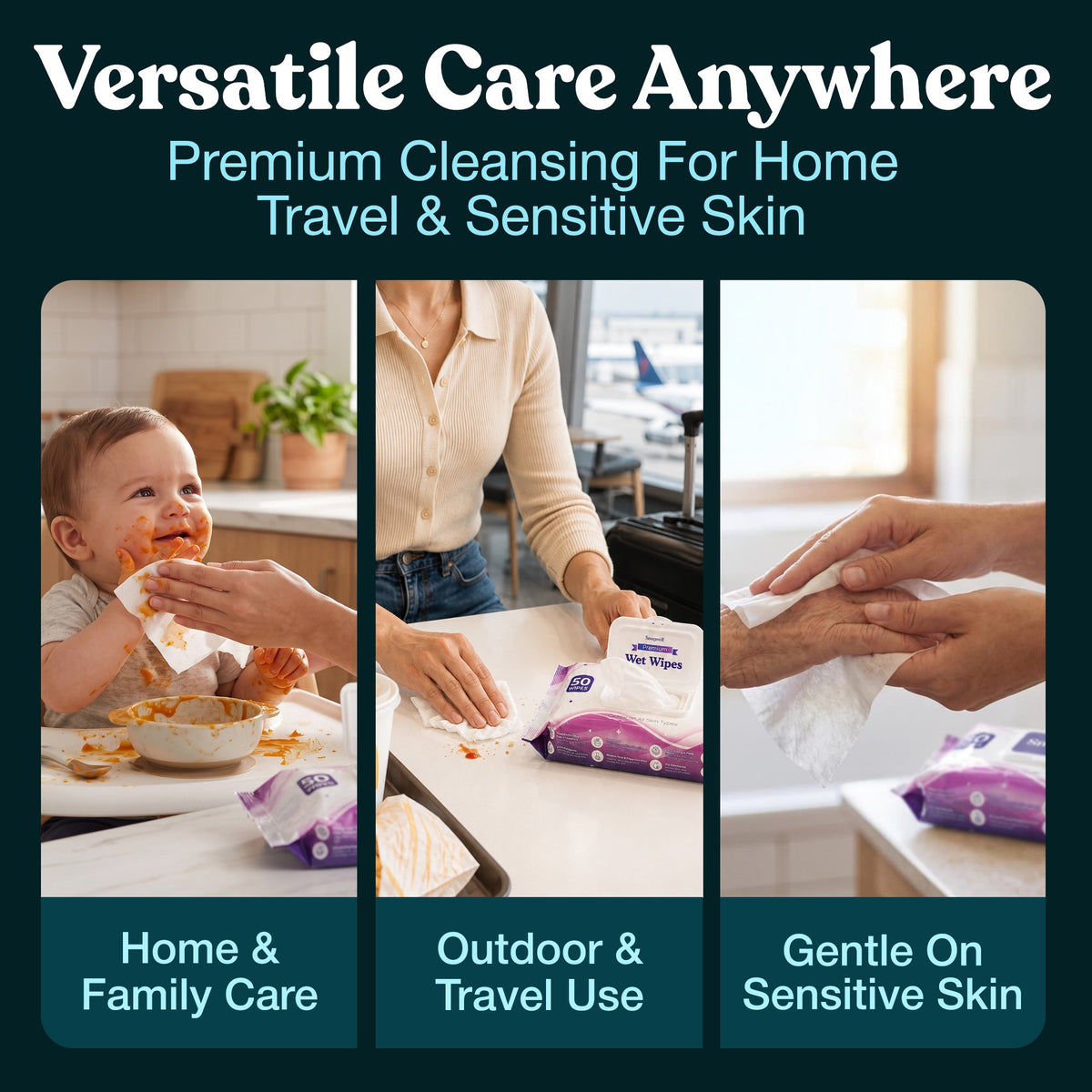 Snugwell Adult Disposable Wet Wipes with Snap Lid